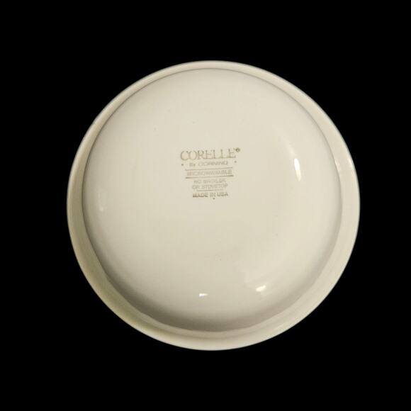 Set of 4 Corelle by Corning 6.25" Green Rim Cereal Bowls Made in USA Vintage - Picture 2 of 6